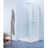 Paroi de douche DOMINO pivotante pliante, côté droit, L 90 x H 200 cm, verre transparent, profilé chromé
