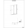 Paroi de douche DOMINO pivotante pliante, côté droit, L 90 x H 200 cm, verre transparent, profilé chromé