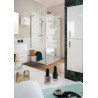 Paroi de douche DOMINO pivotante pliante, côté droit, L 90 x H 200 cm, verre transparent, profilé chromé