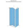 Paroi de douche DOMINO pivotante pliante, côté gauche, L 100 x H 200 cm, verre transparent, profilé chromé