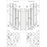 Paroi de douche DOMINO pivotante pliante, côté gauche, L 100 x H 200 cm, verre transparent, profilé chromé