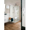 Paroi de douche DOMINO pivotante pliante, côté gauche, L 100 x H 200 cm, verre transparent, profilé chromé