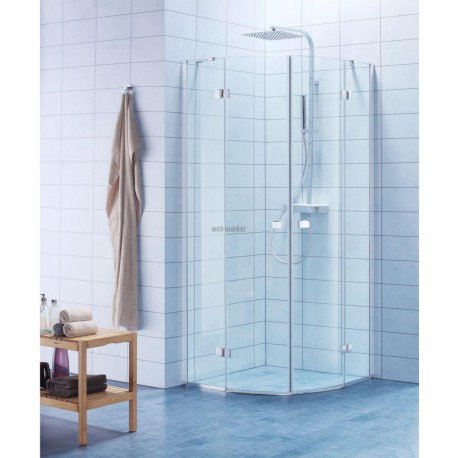 Paroi de douche Alterna Domino 1/4 cercle fixe + pivot 90 x 90 cm
