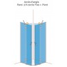 Paroi de douche Alterna Domino 1/4 cercle fixe + pivot 90 x 90 cm