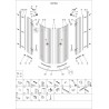 Paroi de douche Alterna Domino 1/4 cercle fixe + pivot 90 x 90 cm