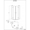 Paroi de douche Alterna Domino 1/4 cercle fixe + pivot 90 x 90 cm