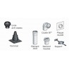 Kit raccord C9 D 80 - D 80 / 125 ventouse PPA, noir KIN C9 80 80PPA/ réf. 27080582