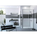 Paroi de douche en verre porte coulissante 1 élément avec segment fixe fixation gauche chromé Réf. C25311069322