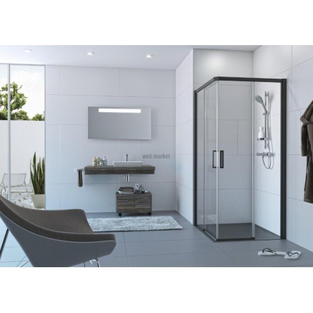 Paroi de douche en verre Classics 2 Easy entry accès d'angle coulissant 62X19X214 chromé Réf C25001069322