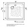 Receveur Bastia céramique 70 x 70 extra-plat à poser pour bonde siphoïde de 90 Réf. 00720200000001