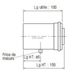 Réhausseur avec prise de mesure diamètre 80 - 125 mm PPS/AL réf. CRN995009