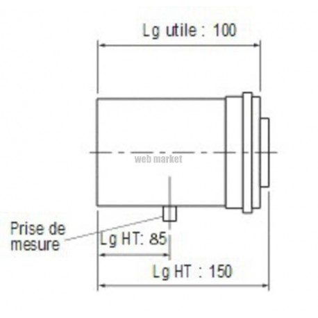 Réhausseur avec prise de mesure diamètre 80 - 125 mm PPS/AL réf. CRN995009