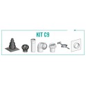 Kit C9 pour chaudière étanche et raccordement mural ou plafond (Terminal noir) DUALIS - diamètre 110 (Racc. 100 / 150) KIT C9