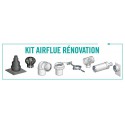 Kit Airflue Rénovation avec prise d air comburant dans le local et ventilation haute raccordement mural ou plafond Terminal n