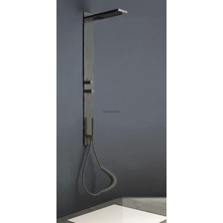 Colonne de douche COAX coaxiale à encastrer avec douche de tête douchette et jets latéraux anticalcaire totalement en métal f
