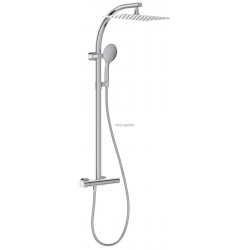 Colonne de douche Oblo Design avec mitigeur thermostatique et douche de tête rectangulaire réf. E20642-CP