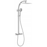 Colonne de douche Oblo Design avec mitigeur thermostatique et douche de tête rectangulaire réf. E20642-CP