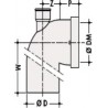 Pipe longue pour WC + piquage femelle Ø 85/107 mm - CTWP40 - PVC blanc - raccord Ø 100 mm - L. 400 mm