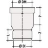 Raccord femelle pour WC sortie droite Ø 85/107 mm - QWF33 - PVC blanc - raccord Ø 100 mm