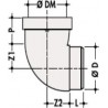 Pipe courte pour WC Ø 85/107 mm - 1CW55 - PVC blanc - raccord Ø 93 mm