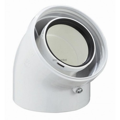 Coude 45° DUALIS GP, diamètre 80 / 125 mm, pour chaudière gaz EC 45° 80 G.P / réf. 17080721