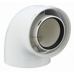 Coude 90° DUALIS GP, diamètre 80 / 125 mm, pour chaudière gaz EC 90° 80 G.P / réf. 17080731