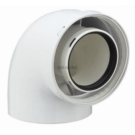 Coude 90° DUALIS GP, diamètre 80 / 125 mm, pour chaudière gaz EC 90° 80 G.P / réf. 17080731