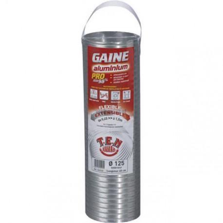 Gaine accordéon en aluminium longueur 850mm extensible à 3m diamètre intèrieur 110mm 085110