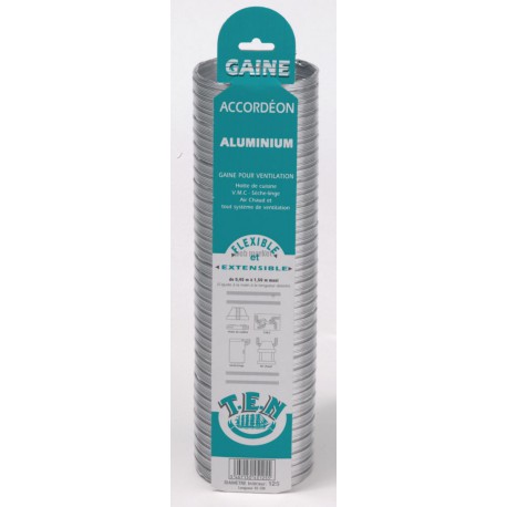 Gaine accordéon aluminium ventilation 0,85 mètre D 97 / 103 réf. 085097