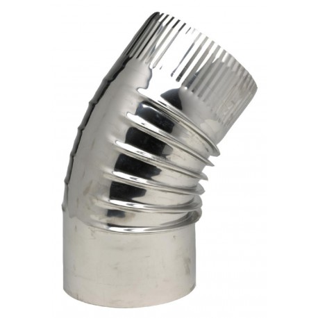 Coude 45° plissé Inox 304 diamètre : 125 réf. 364125