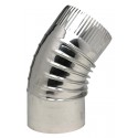 Coude 45° plissé Inox 304 diamètre : 125 réf. 364125