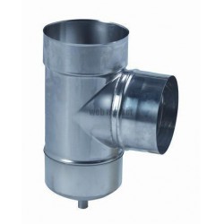 Té 90° de tubage avec purge, spécial Super Ten Liss Inox 316 diamètre : 140 / 146 Gaz / Fioul réf. 885140
