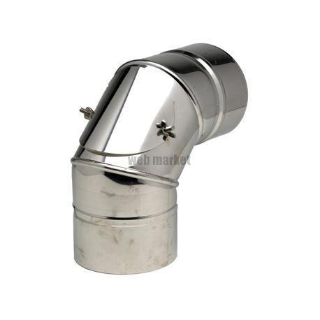Coude inox 304 eq 90° avec trappe de visite diamètre 125 réf. 269125