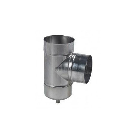 Té de tubage EQ inox 90° piquage mâle + purge D 155 réf. 884155