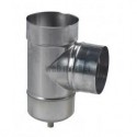Té de tubage EQ inox 90° piquage mâle + purge D 180 réf. 884180