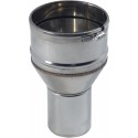 Raccord inox poêle diamètre 80 mm tubage flexible diamètre 153 - 161 mm avec bagues à griffes réf. 123805