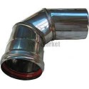 Coude équerre à 90° Inox 316 -4 / 10- diamètre 80 + joint à lèvres pour chaudières condensation réf. 282080