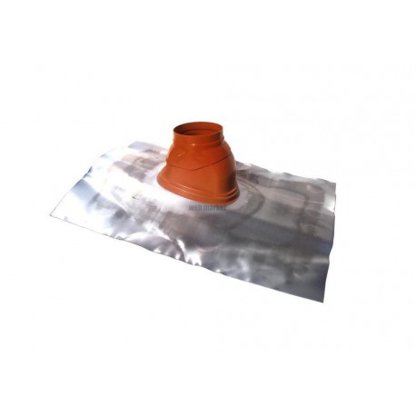 Solin pour terminal avec large bavette 700 x 600 25 à 45 Ubiflex Plomb diamètre 80 / 125 Ocre réf. 172003