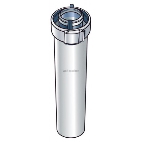 Conduit de fumée concentrique système emboîtement aluminium et PVC diamètre 60 / 100 de longueur 250 mm réf. 227350
