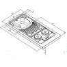Evier cuisinette CPAE 1 cuve 1200 inox 18/10, Lisse