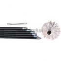 Kit de ramonage pour conduits fioul, bois et charbon, composé de 6 cannes vertes D 20 longueur 1,50 m et 1 câble de départ lo