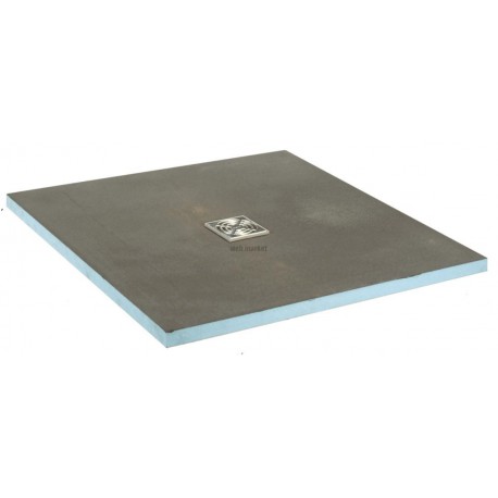 Receveur carré Fundo Primo - écoulement excentré - polystyrène extrudé - 1,2x1,2 m - ép. 40 mm