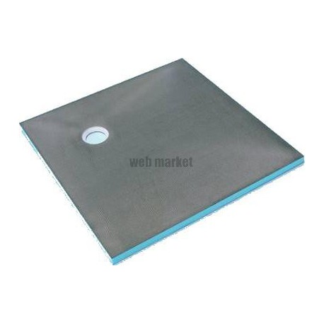 Receveur carré Fundo Primo - écoulement excentré - polystyrène extrudé - 1,5x1,5 m - ép. 40 mm