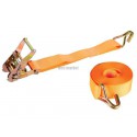 Sangle d arrimage à cliquet Novipro - 6 m x 35 mm orange charge 2 T fer n° 112