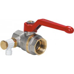 Vanne à sphère PN40 ACS femelle femelle avec purge 33x42 réf. 2375R407CD
