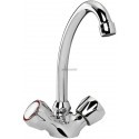 Mélangeur lavabo PRIMEO2 bec tube mobile, têtes à clapet, vidage ABS, croisillons métal, NF, chromé