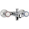 Mélangeur bain-douche mural PRIMEO2, têtes à clapet, croisillons métal, NF, chromé