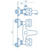 Mélangeur bain-douche mural PRIMEO2, têtes à clapet, croisillons métal, NF, chromé