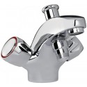 Mélangeur bain-douche monotrou PRIMEO2, têtes à clapet, croisillons métal, NF, chromé