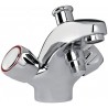 Mélangeur bain-douche monotrou PRIMEO2, têtes à clapet, croisillons métal, NF, chromé